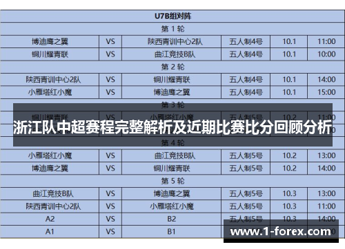 浙江队中超赛程完整解析及近期比赛比分回顾分析